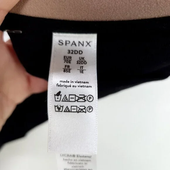 SPANX Bra Black Illusion Lace Full Coverage Underwire Front Close 32DD Stretch - Picture 12 of 15